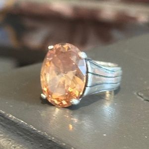 SILPADA - Amber Stone with Sterling Silver Band